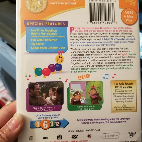 Baby einstein disney dvd babys first sounds 6 mos - Picture 2 of 2